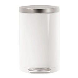 Simplehuman 10 Litre Semi-Round Pedal Bin – White